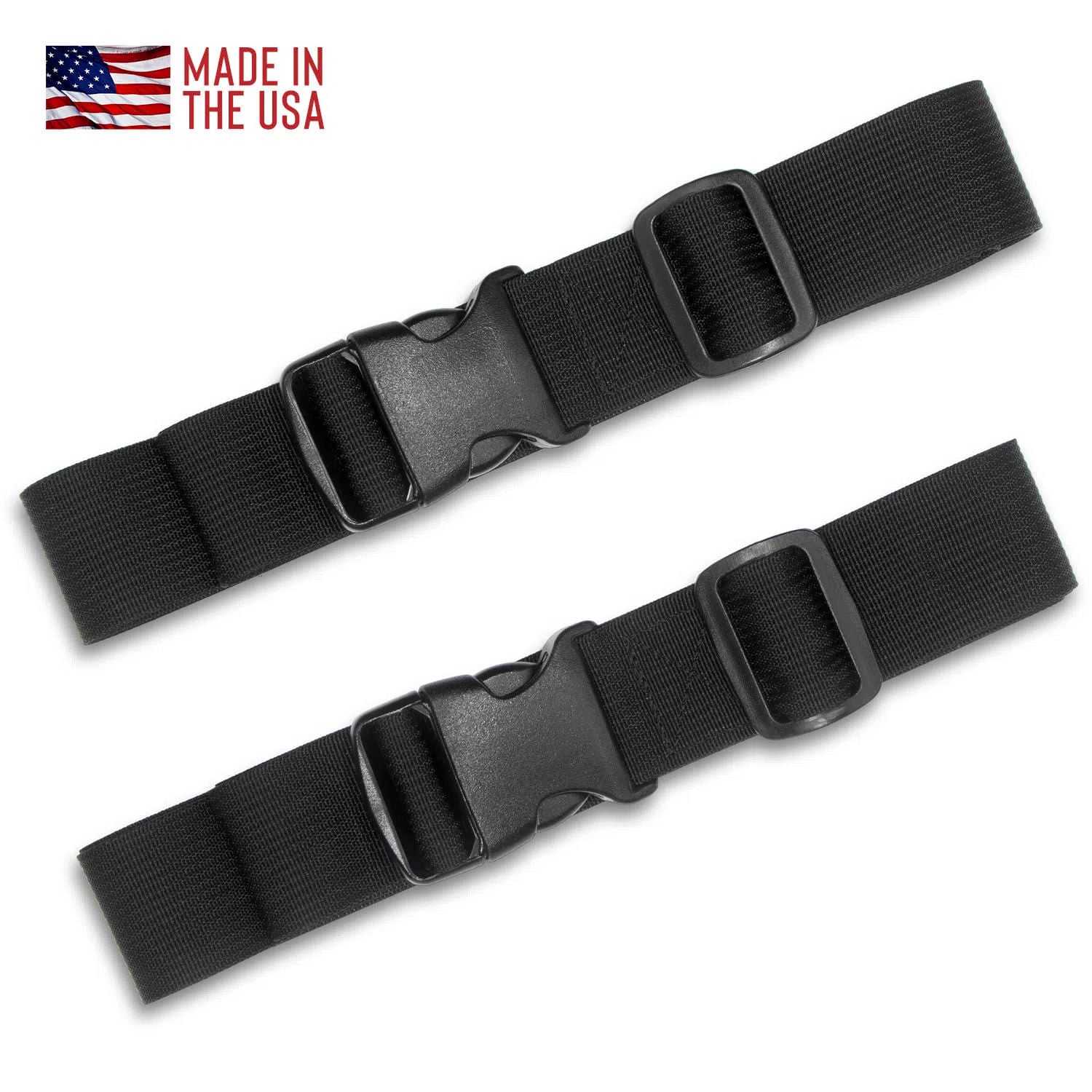 Black Hook and Loop Nylon Strap With Plastic Buckle, 20mm Wide