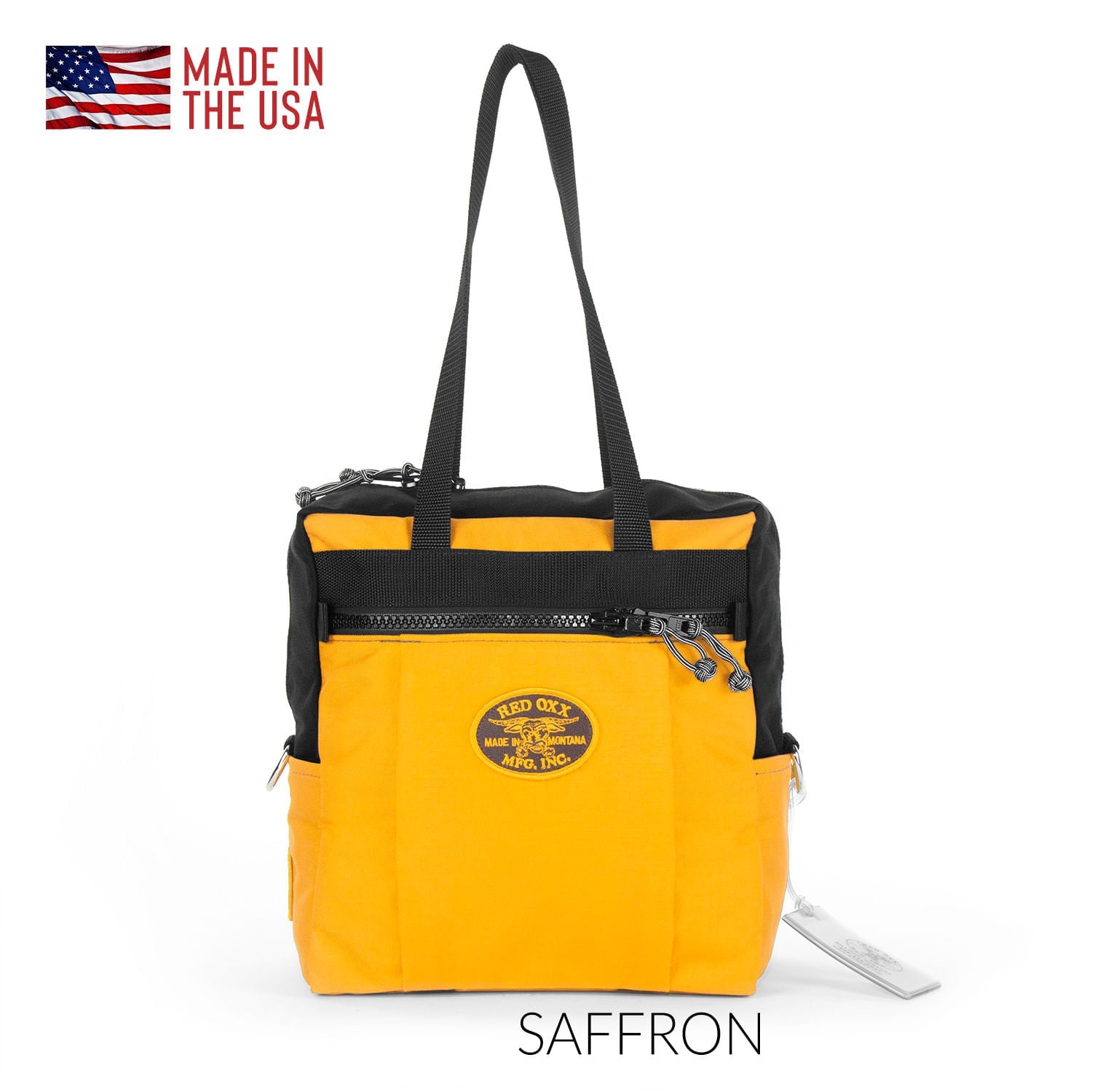 Utility tote bag deals with zipper