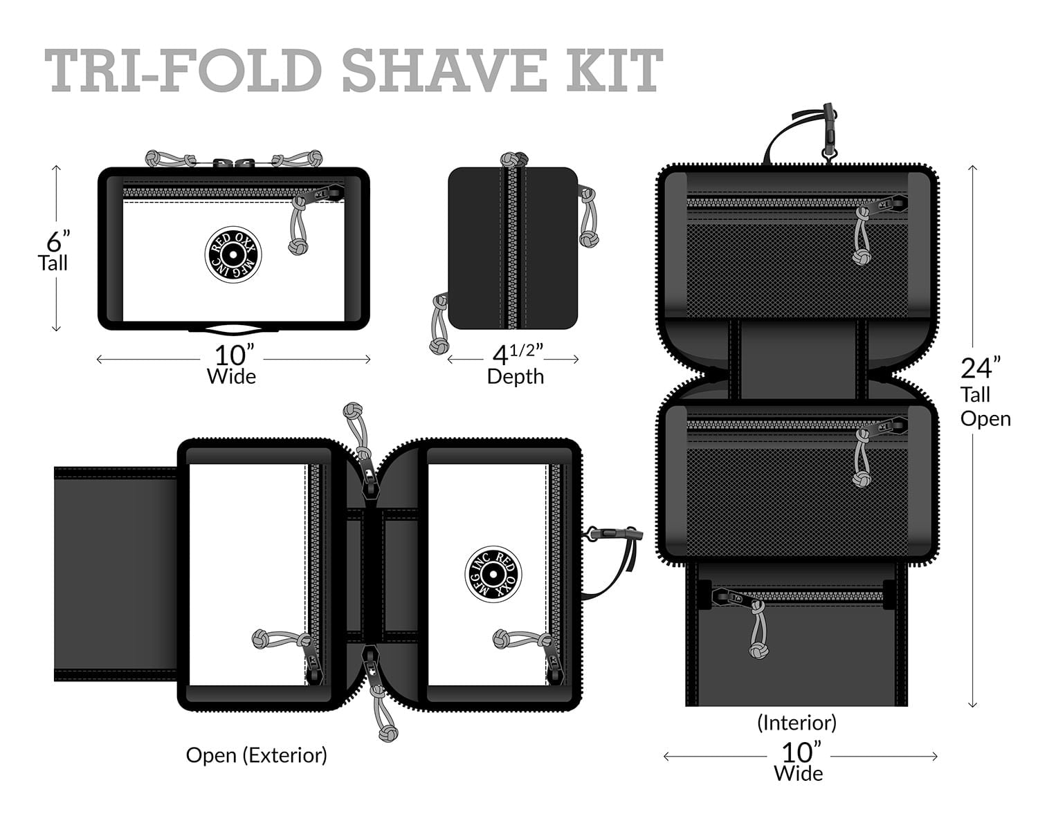 Tri-Fold Shave Kit | Shaving Kit Bag